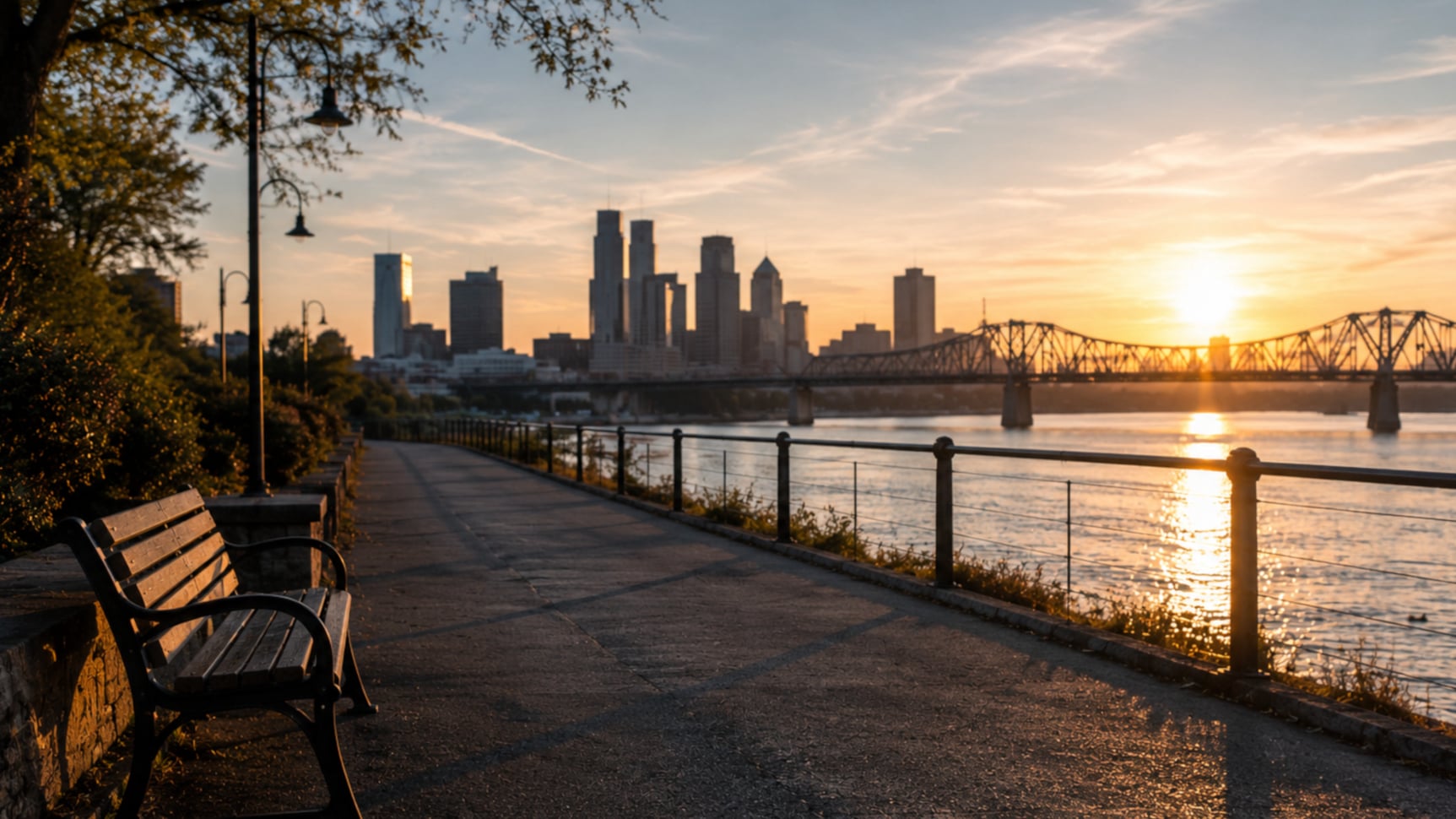 A golden sunrise representing hope and a new beginning