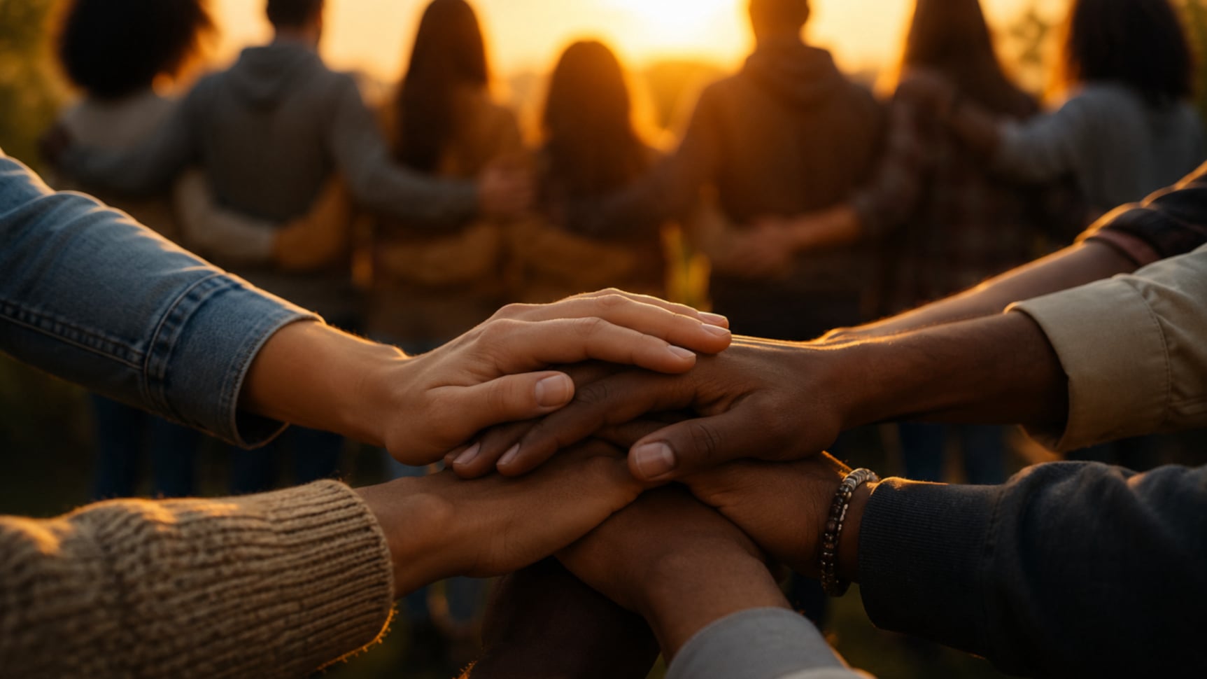 A diverse group of people sharing a joyful moment